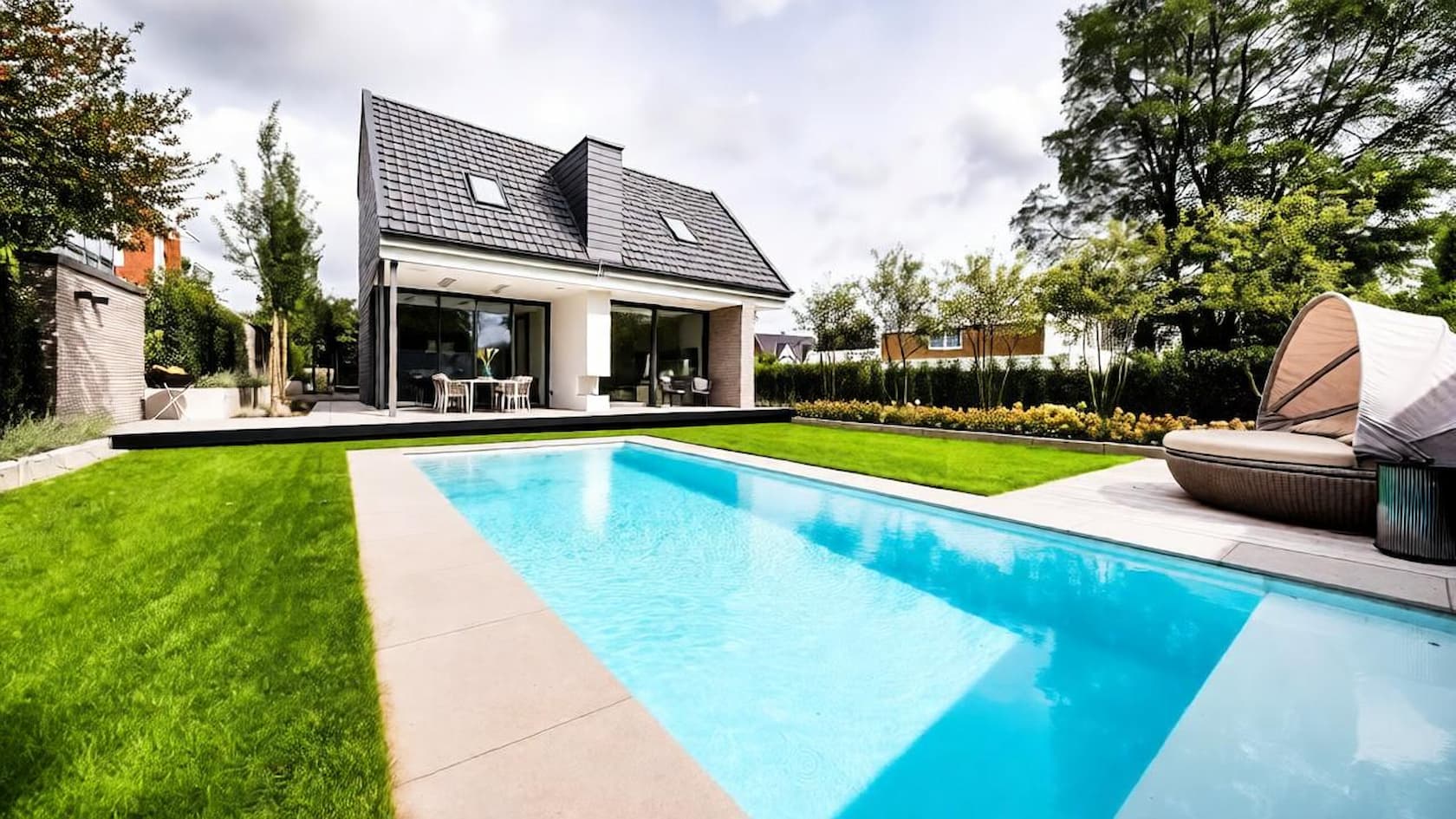 Moderner überdachter Pool